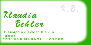 klaudia behler business card